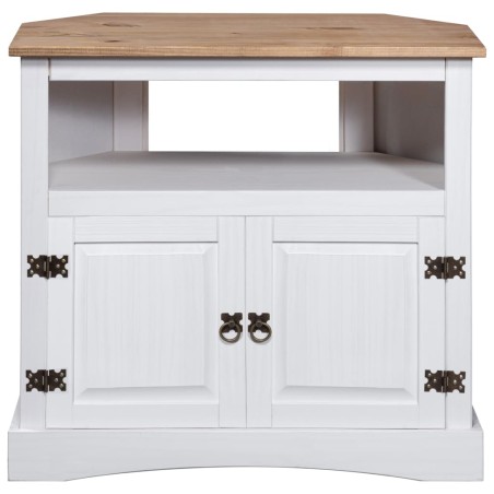 vidaXL Konsolentisch Mexiko-Stil Kiefernholz Weiß 80x43x78 cm