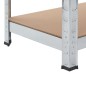vidaXL Lagerregal mit 4 Böden Silbern Stahl & Holzwerkstoff vidaXL Lagerregal mit 4 Böden Silbern Stahl & Holzwerkstoff