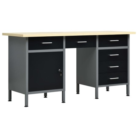 vidaXL Arbeitstisch Schwarz 160 x 60 x 85 cm Stahl 