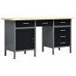 vidaXL Arbeitstisch Schwarz 160 x 60 x 85 cm Stahl vidaXL Arbeitstisch Schwarz 160 x 60 x 85 cm Stahl