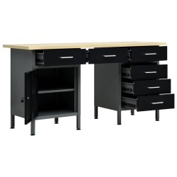 vidaXL Arbeitstisch Schwarz 160 x 60 x 85 cm Stahl 