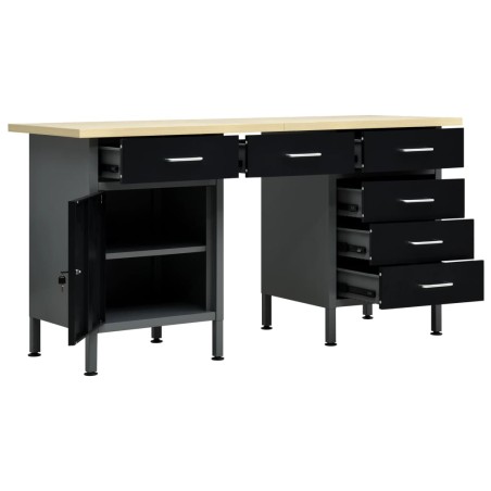 vidaXL Arbeitstisch Schwarz 160 x 60 x 85 cm Stahl 