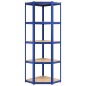 vidaXL Eckregal mit 5 Böden Blau Stahl & Holzwerkstoff vidaXL Eckregal mit 5 Böden Blau Stahl & Holzwerkstoff
