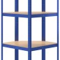 vidaXL Eckregal mit 5 Böden Blau Stahl & Holzwerkstoff vidaXL Eckregal mit 5 Böden Blau Stahl & Holzwerkstoff