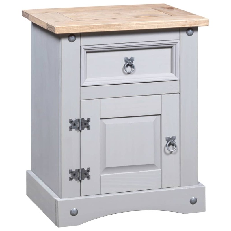 vidaXL Nachttisch im Mexiko-Stil Corona Kiefernholz Grau 53x39x67 cm vidaXL Nachttisch im Mexiko-Stil Corona Kiefernholz Grau 53x39x67 cm