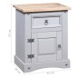 vidaXL Nachttisch im Mexiko-Stil Corona Kiefernholz Grau 53x39x67 cm vidaXL Nachttisch im Mexiko-Stil Corona Kiefernholz Grau 53x39x67 cm