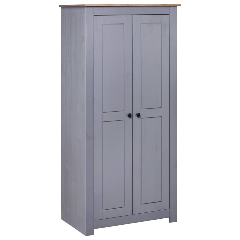 vidaXL Kleiderschrank Grau 80x50x171,5 cm Kiefernholz Panama vidaXL Kleiderschrank Grau 80x50x171,5 cm Kiefernholz Panama