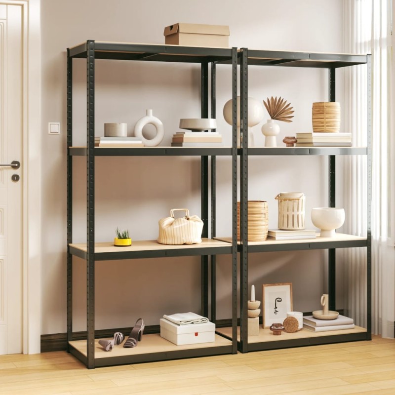 vidaXL Regale mit 4 Böden 2 Stk. Anthrazit Stahl & Holzwerkstoff vidaXL Regale mit 4 Böden 2 Stk. Anthrazit Stahl & Holzwerkstoff