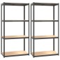 vidaXL Regale mit 4 Böden 2 Stk. Anthrazit Stahl & Holzwerkstoff vidaXL Regale mit 4 Böden 2 Stk. Anthrazit Stahl & Holzwerkstoff