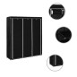 vidaXL Kleiderschrank mit Fächern Stangen Schwarz 150x45x175cm Stoff vidaXL Kleiderschrank mit Fächern Stangen Schwarz 150x45x175cm Stoff