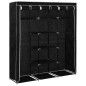 vidaXL Kleiderschrank mit Fächern Stangen Schwarz 150x45x175cm Stoff vidaXL Kleiderschrank mit Fächern Stangen Schwarz 150x45x175cm Stoff