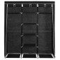 vidaXL Kleiderschrank mit Fächern Stangen Schwarz 150x45x175cm Stoff vidaXL Kleiderschrank mit Fächern Stangen Schwarz 150x45x175cm Stoff