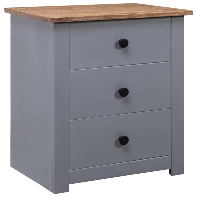 vidaXL Nachtschrank Grau 46x40x57 cm Kiefernholz Panama vidaXL Nachtschrank Grau 46x40x57 cm Kiefernholz Panama