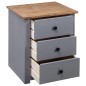 vidaXL Nachtschrank Grau 46x40x57 cm Kiefernholz Panama vidaXL Nachtschrank Grau 46x40x57 cm Kiefernholz Panama