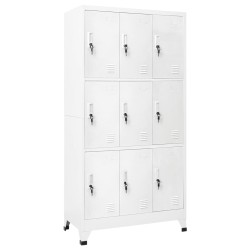 vidaXL Schließfachschrank mit 9 Fächern Stahl 90x45x180 cm Grau 