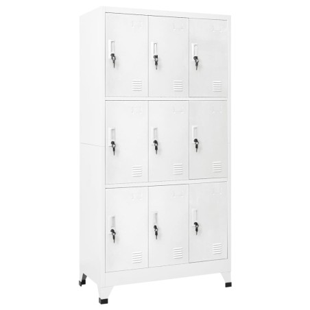 vidaXL Schließfachschrank mit 9 Fächern Stahl 90x45x180 cm Grau 