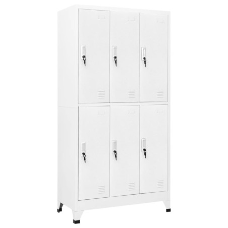 vidaXL Schließfachschrank mit 6 Fächern Stahl 90x45x180 cm Grau 