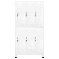 vidaXL Schließfachschrank mit 6 Fächern Stahl 90x45x180 cm Grau 