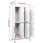 vidaXL Schließfachschrank mit 6 Fächern Stahl 90x45x180 cm Grau vidaXL Schließfachschrank mit 6 Fächern Stahl 90x45x180 cm Grau