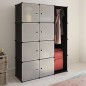 vidaXL Modularer Schrank mit 9 Fächern 37×115×150 cm Schwarz und Weiß 