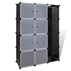 vidaXL Modularer Schrank mit 9 Fächern 37×115×150 cm Schwarz und Weiß 