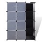 vidaXL Modularer Schrank mit 9 Fächern 37×115×150 cm Schwarz und Weiß 