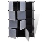 vidaXL Modularer Schrank mit 9 Fächern 37×115×150 cm Schwarz und Weiß 
