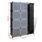 vidaXL Modularer Schrank mit 9 Fächern 37×115×150 cm Schwarz und Weiß 