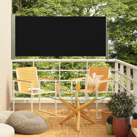 vidaXL Seitenmarkise Ausziehbar 140x300 cm Schwarz