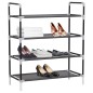 vidaXL Schuhregal mit 4 Ablagen Metall und Vliesstoff Schwarz vidaXL Schuhregal mit 4 Ablagen Metall und Vliesstoff Schwarz