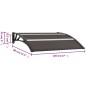 vidaXL Türvordach Schwarz 120×80 cm PC vidaXL Türvordach Schwarz 120×80 cm PC