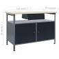 vidaXL Werkbank mit 3 Werkzeugwänden und 1 Wandschrank vidaXL Werkbank mit 3 Werkzeugwänden und 1 Wandschrank