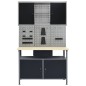 vidaXL Werkbank mit 3 Werkzeugwänden und 1 Wandschrank vidaXL Werkbank mit 3 Werkzeugwänden und 1 Wandschrank