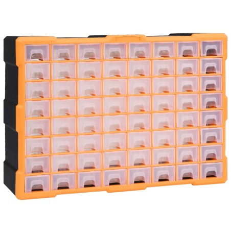 vidaXL Multi-Schubladen-Organizer mit 64 Schubladen 52x16x37,5 cm 