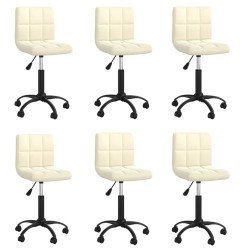 vidaXL Esszimmerstühle 6 Stk. Drehbar Creme Samt