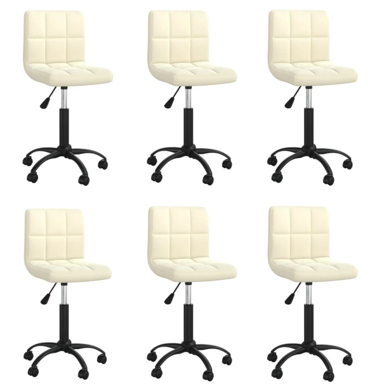 vidaXL Esszimmerstühle 6 Stk. Drehbar Creme Samt vidaXL Esszimmerstühle 6 Stk. Drehbar Creme Samt