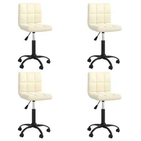 vidaXL Esszimmerstühle 4 Stk. Drehbar Creme Samt