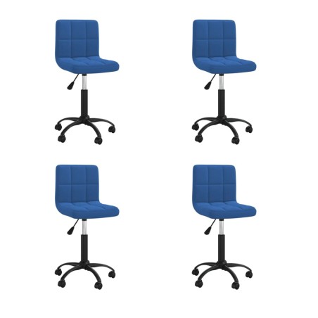 vidaXL Esszimmerstühle 4 Stk. Drehbar Blau Samt