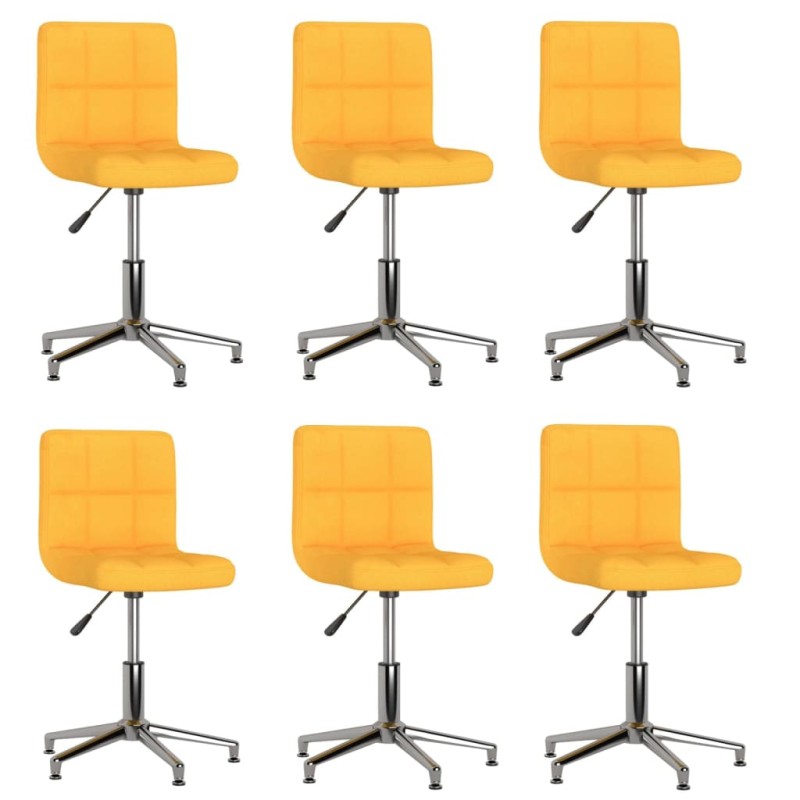vidaXL Esszimmerstühle 6 Stk. Drehbar Senfgelb Stoff vidaXL Esszimmerstühle 6 Stk. Drehbar Senfgelb Stoff