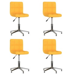 vidaXL Esszimmerstühle 4 Stk. Drehbar Senfgelb Stoff