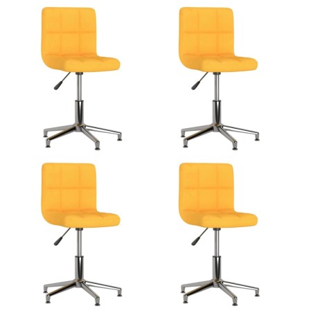 vidaXL Esszimmerstühle 4 Stk. Drehbar Senfgelb Stoff