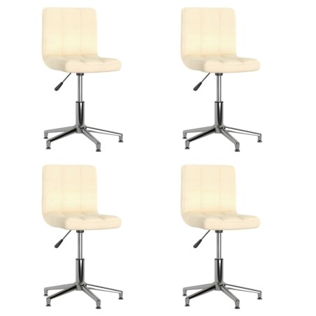 vidaXL Esszimmerstühle 4 Stk. Drehbar Creme Stoff