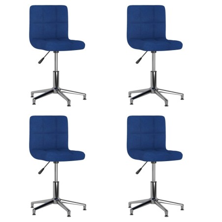 vidaXL Esszimmerstühle 4 Stk. Drehbar Blau Stoff