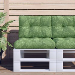vidaXL Palettenkissen Blattmuster 60x40x12 cm Stoff