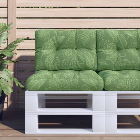 vidaXL Palettenkissen Blattmuster 60x40x12 cm Stoff
