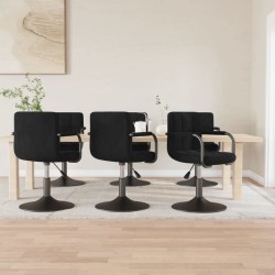vidaXL Esszimmerstühle 6 Stk. Drehbar Schwarz Samt