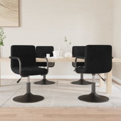 vidaXL Esszimmerstühle 4 Stk. Drehbar Schwarz Samt