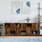 Sideboards 3 Stk. Räuchereiche Holzwerkstoff Sideboards 3 Stk. Räuchereiche Holzwerkstoff