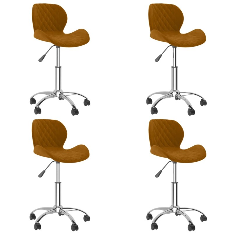 vidaXL Esszimmerstühle 4 Stk. Drehbar Braun Samt vidaXL Esszimmerstühle 4 Stk. Drehbar Braun Samt