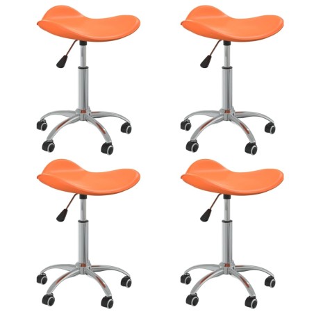 vidaXL Esszimmerstühle 4 Stk. Drehbar Orange Kunstleder